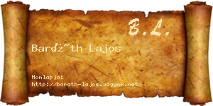 Baráth Lajos névjegykártya